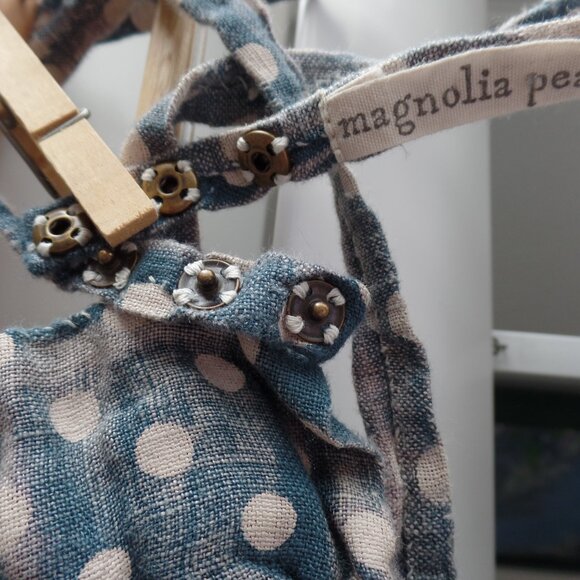 NWT Magnolia Pearl Polka Dot Linen Louis Jabot Extended Tie Jabot 036 Frenchie - Picture 4 of 9